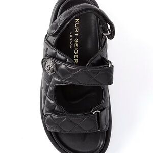 Kurt Geiger Black Quilted Strap Sandals